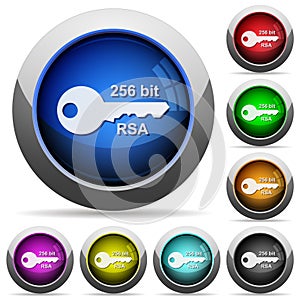 256 bit rsa encryption round glossy buttons