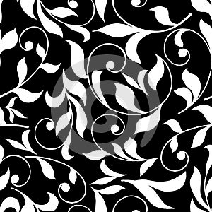 2579 pattern, seamless pattern in monochrome colors, baroque ornament, swirls classic