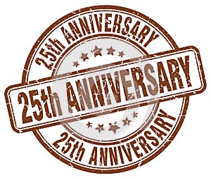 25th anniversary brown stamp