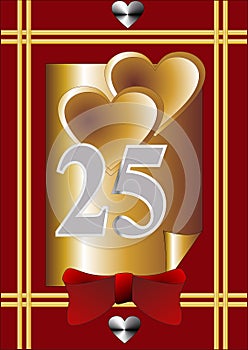 25th anniversary card.