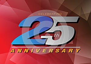 25th anniversary celebrating logo gray and blue color on