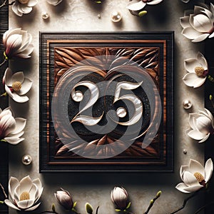 25th Anniversary Elegance with Magnolias and Wood