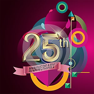 25th Anniversary, Party poster, banner and invitation