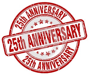 25th anniversary red stamp