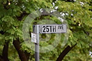 25th Ave Street Name Sign