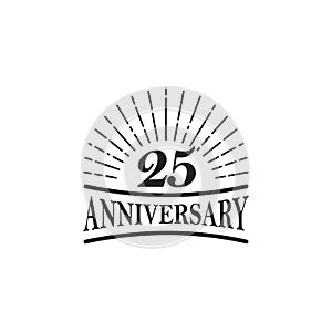 25th year anniversary emblem logo design template