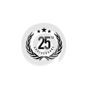 25th year anniversary emblem logo design vector template