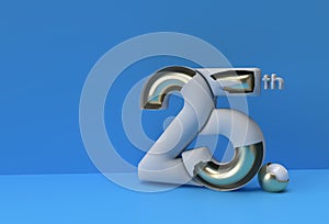 25th Years Anniversary Celebration 3D Render Illustration Design