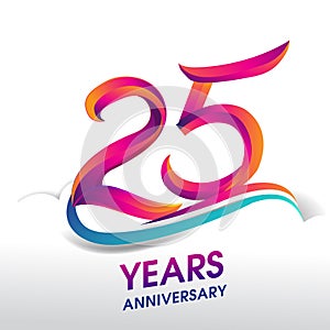 25th Years Anniversary celebration logo, birthday vector design