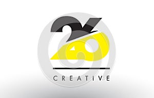 26 Black and Yellow Number Logo Design.