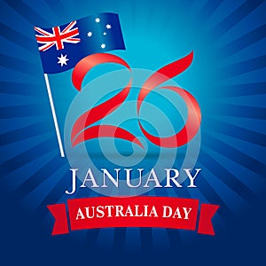 26 January Happy Australia day greeting card blue