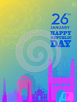 26 January Happy Republic Day of India background