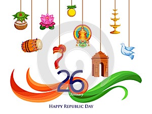 26 January Happy Republic Day of India background