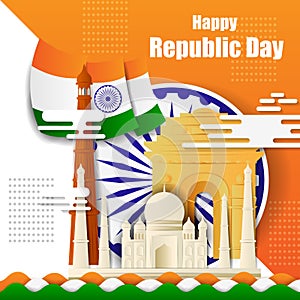 26 January Happy Republic Day of India background