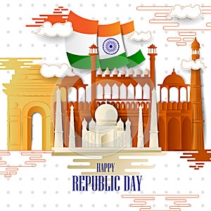 26 January Happy Republic Day of India background