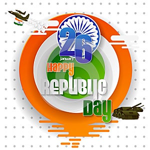 26 January Happy Republic Day of India background