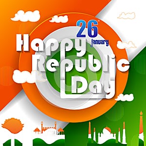 26 January Happy Republic Day of India background