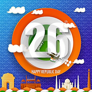 26 January Happy Republic Day of India background