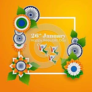 26 January Happy Republic Day of India background