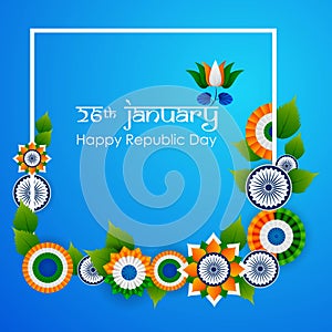 26 January Happy Republic Day of India background