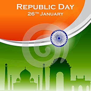 26 January Happy Republic Day of India background