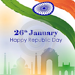 26 January Happy Republic Day of India background