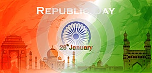 26 January Happy Republic Day of India background