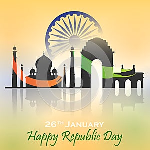 26 January Happy Republic Day of India background