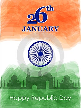 26 January Happy Republic Day of India background