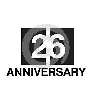 26 Year Anniversary Celebration Vector Template Design Illustration