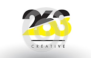 263 Black and Yellow Number Logo Design.