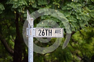 26th Ave Street Name Sign