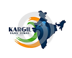 26th july kargil vijay diwas celebration background with indian map