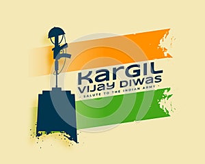 26th july kargil vijay diwas success background with indian flag