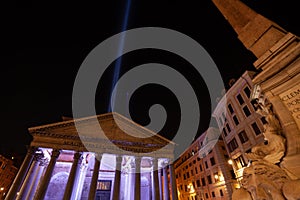 26th October 2019 - `The light beam` seen from Pantheon, tribute to New York Twin Towers after the September 11th tragedy