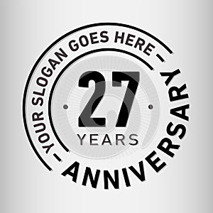 27 Years Anniversary Celebration Design Template. Anniversary vector and illustration. Twenty-seven years logo.