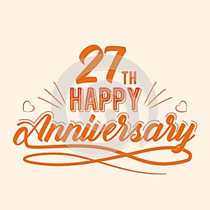 27th Happy Anniversary greeting, Twenty Seven Years Anniversary Celebration