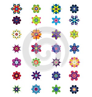 28 Different Colorful Abstract Flowers for Design