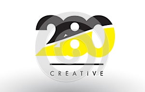 280 Black and Yellow Number Logo Design.