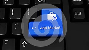 281. Job market Rotation Motion On Computer Keyboard Button.
