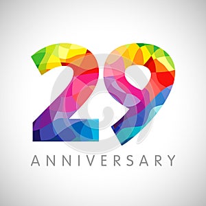 29 anniversary colorful facet logo