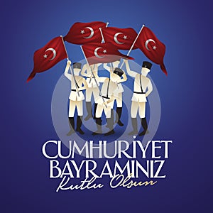 29 ekim Cumhuriyet Bayrami. Tr: 29 october Republic Day Turkey and the National Day in Turkey, billboard wishes design.