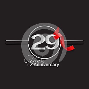 29 Year Anniversary celebration Vector Template Design Illustration