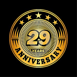 29 years anniversary celebration. 29th anniversary logo design. 29years logo.