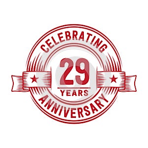 29 years anniversary celebration logotype. 29th years logo. Vector and illustration.