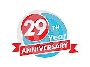 29 years anniversary logotype. Celebration 29th anniversary celebration design