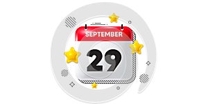 29th day of the month icon. Event schedule date. Calendar date of September 3d icon. Vector