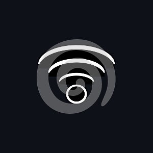 2D black and white wifi icon