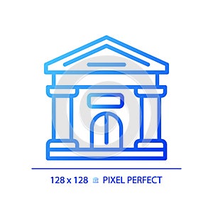 2D blue gradient thin line parliament building icon
