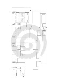 2D CAD drawing. Floor plan of the university building complex